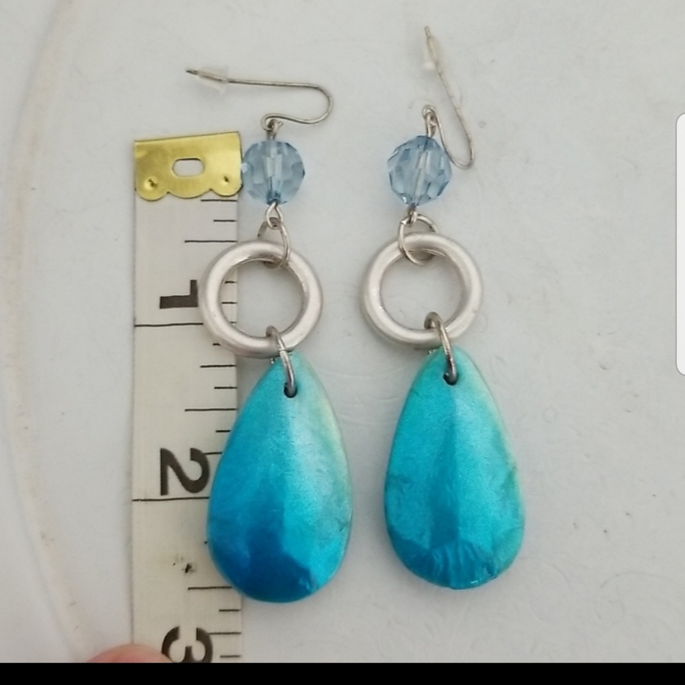 Teal Blue Necklace and Earrings - Picture 3 of 5